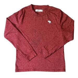 Abercrombie Kids Logo Long Sleeve Brick Red Shirt Boys 9/10